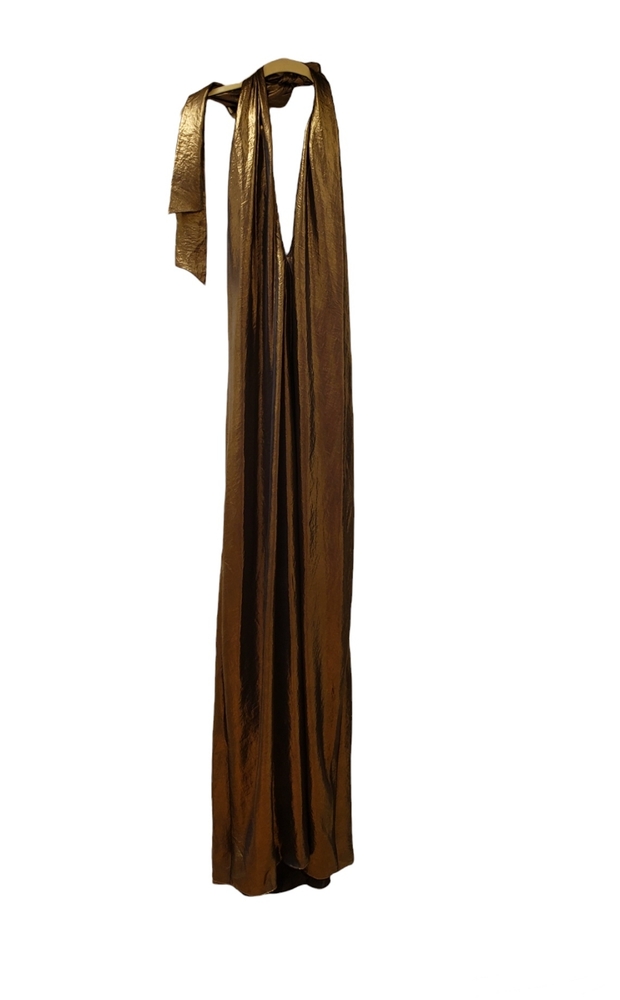 Happy X Nature by Kate Hudson, Metallic Halter maxi dress. Size XL. NWT